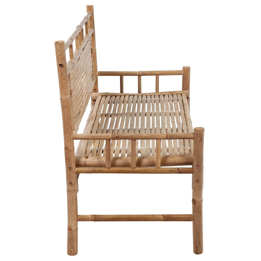 Garden Bench Bamboo 47.2 in Durable Bench Seat Rectangular. Picture 4
