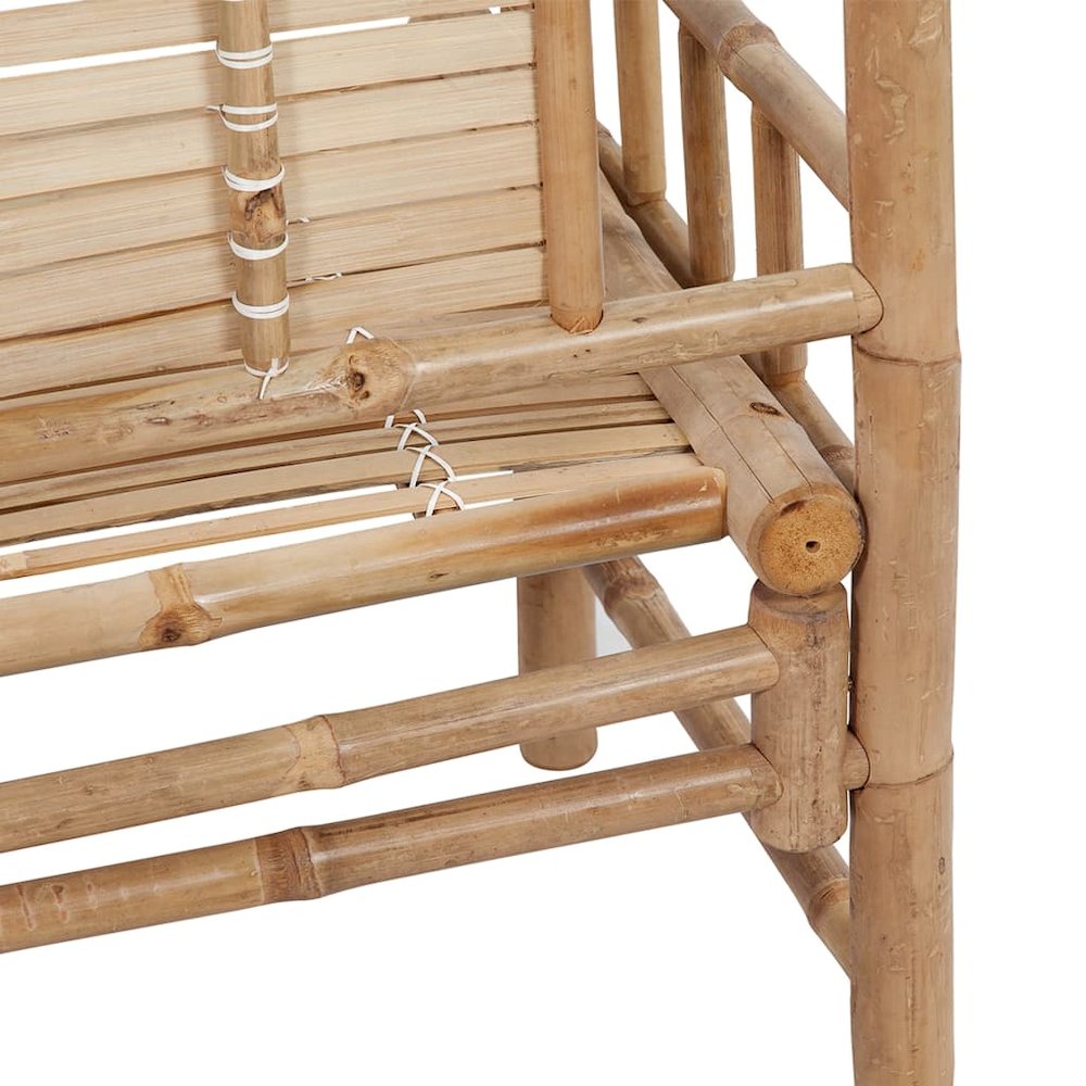 Garden Bench Bamboo 47.2 in Durable Bench Seat Rectangular. Picture 5