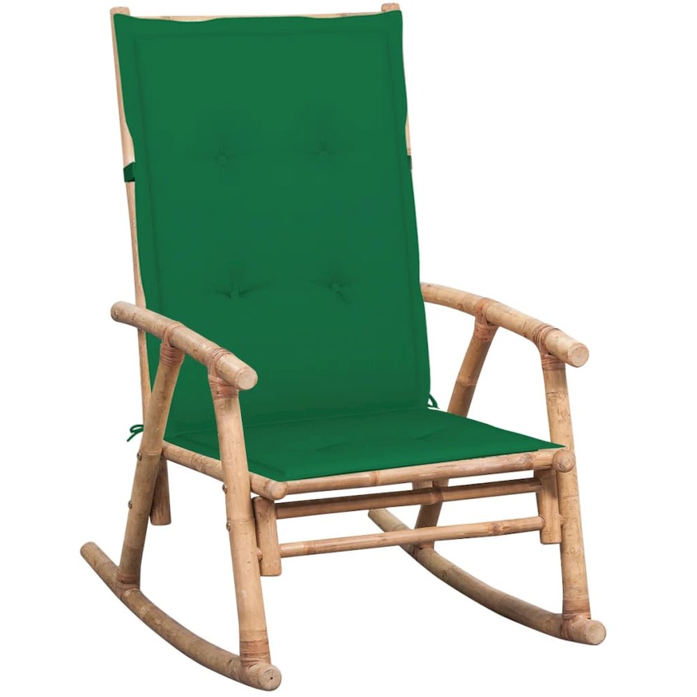 Rocking Chair Bamboo Medium Durable Rocking Chair Rectangular. Picture 1