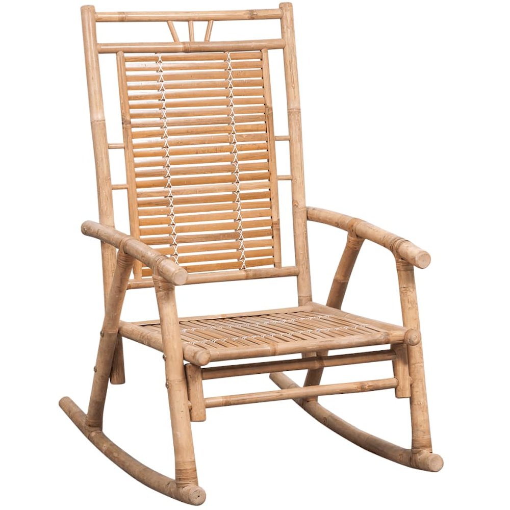 Rocking Chair Bamboo Medium Durable Rocking Chair Rectangular. Picture 2