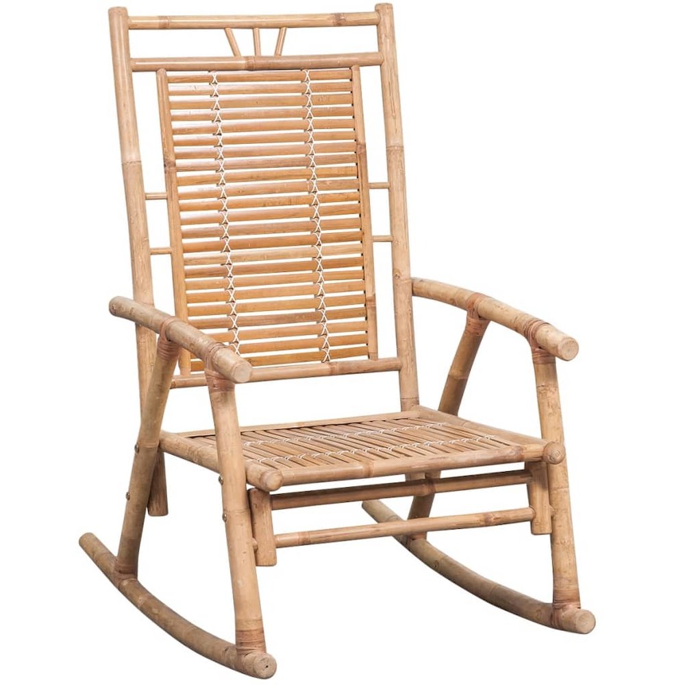 Rocking Chair Natural bamboo, Black Bamboo, 100% polyester Medium. Picture 2