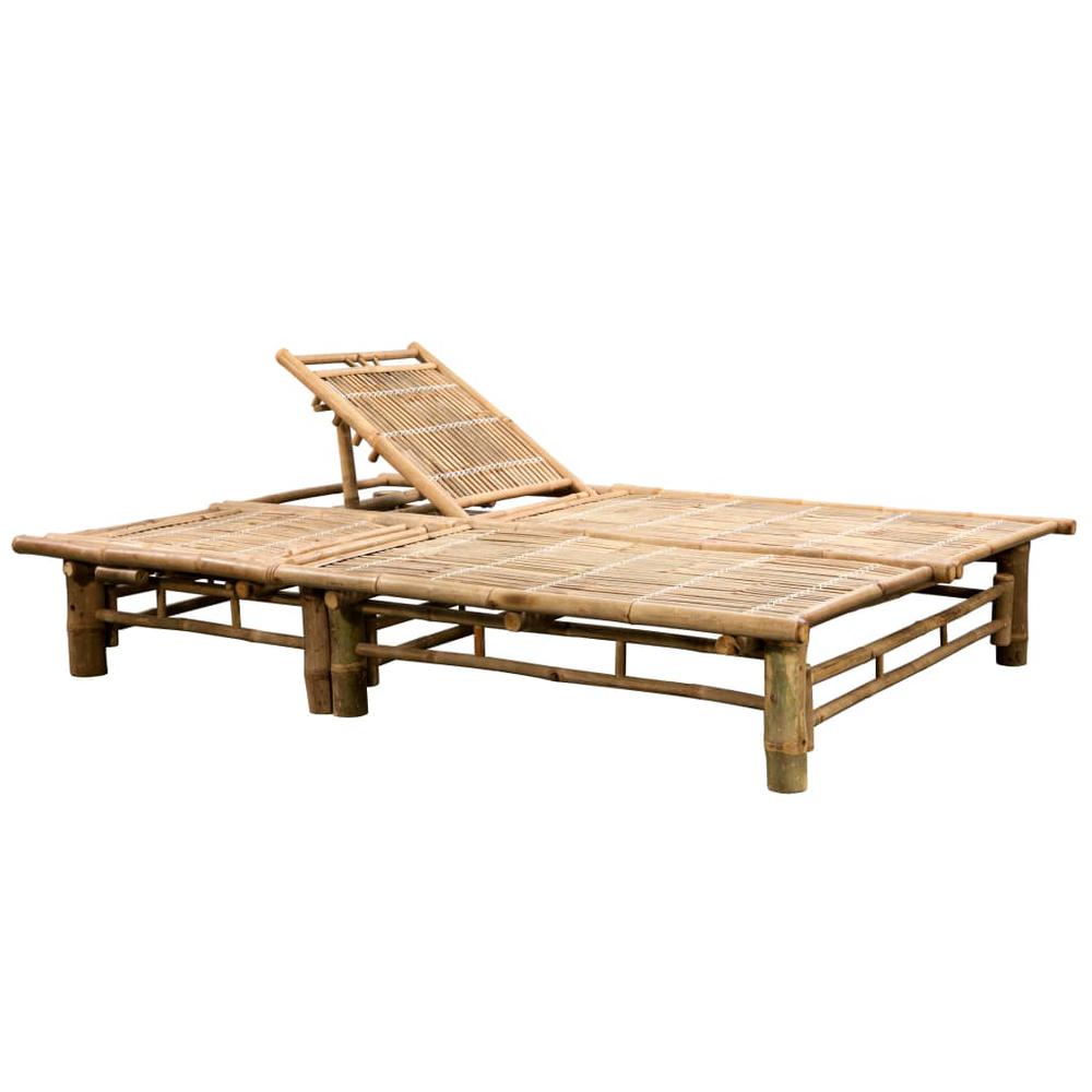 Sun Lounger Bamboo For 2 persons Height-Adjustable Sun Lounger. Picture 3