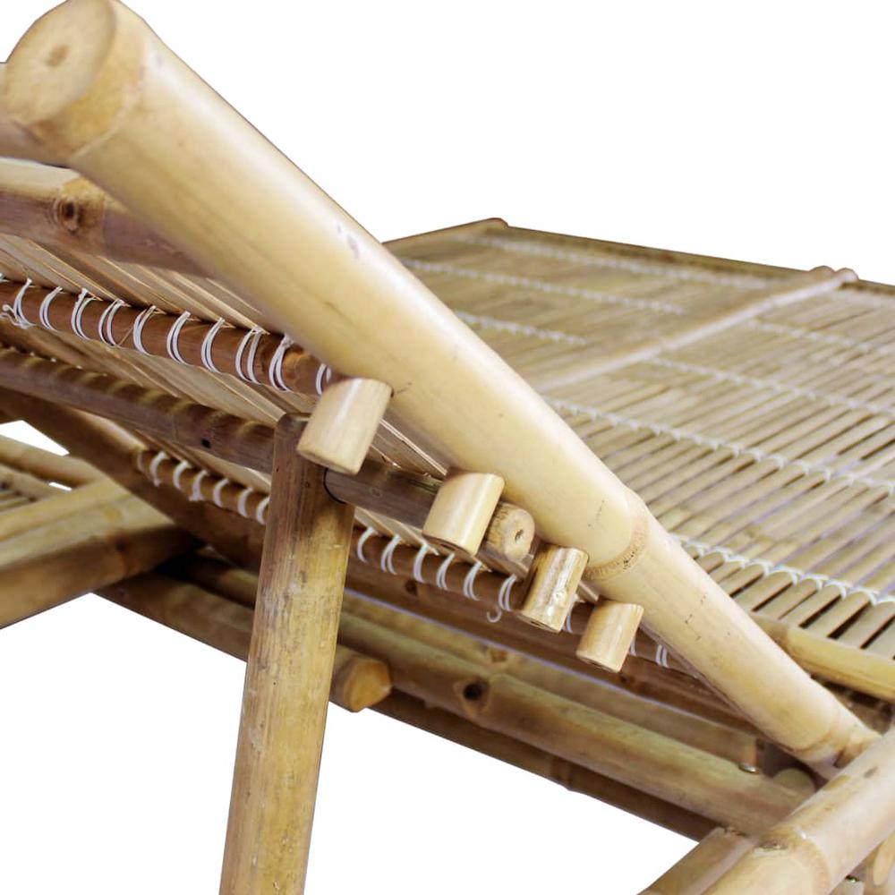 Sun Lounger Bamboo For 2 persons Height-Adjustable Sun Lounger. Picture 5