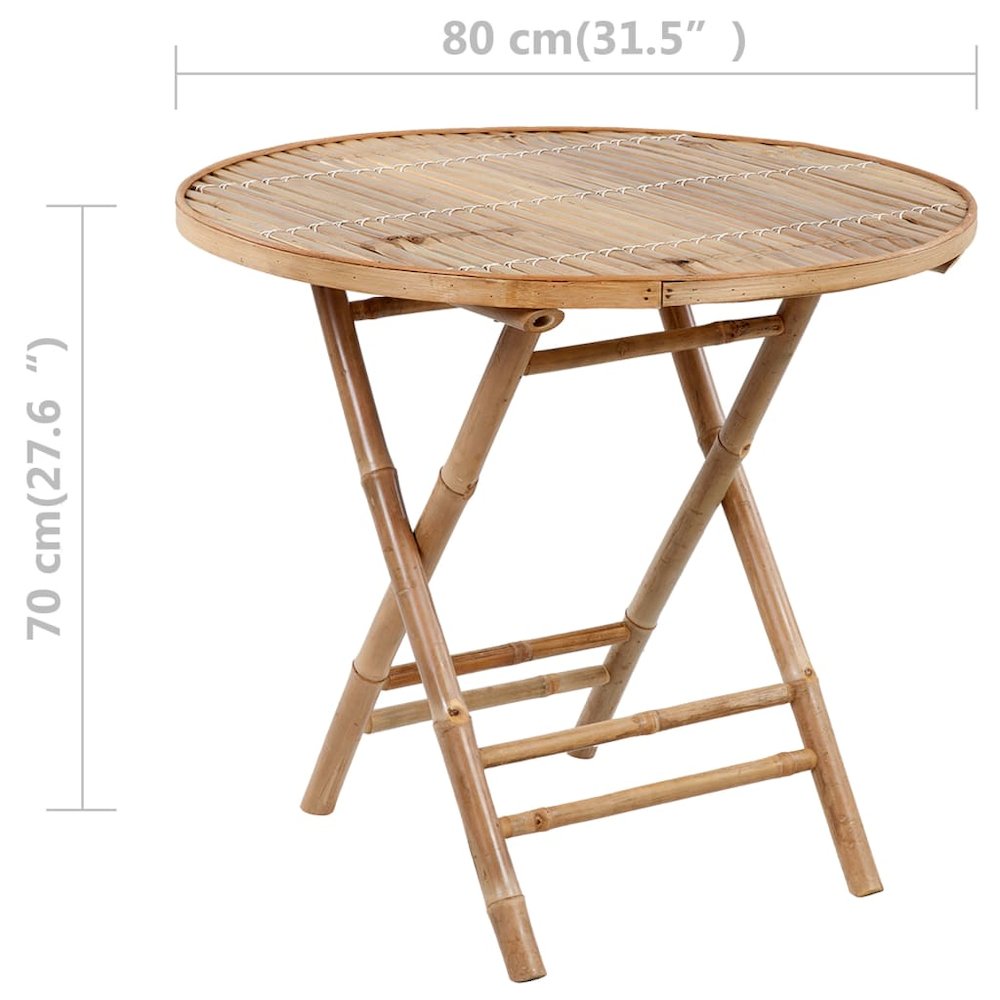 Outdoor Dining Set Natural Bamboo Bamboo, Polyester Medium. Picture 12