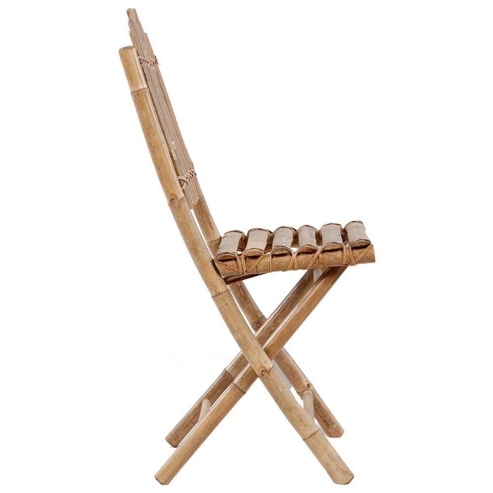 Outdoor Dining Set Natural Bamboo Bamboo, Polyester Medium. Picture 6