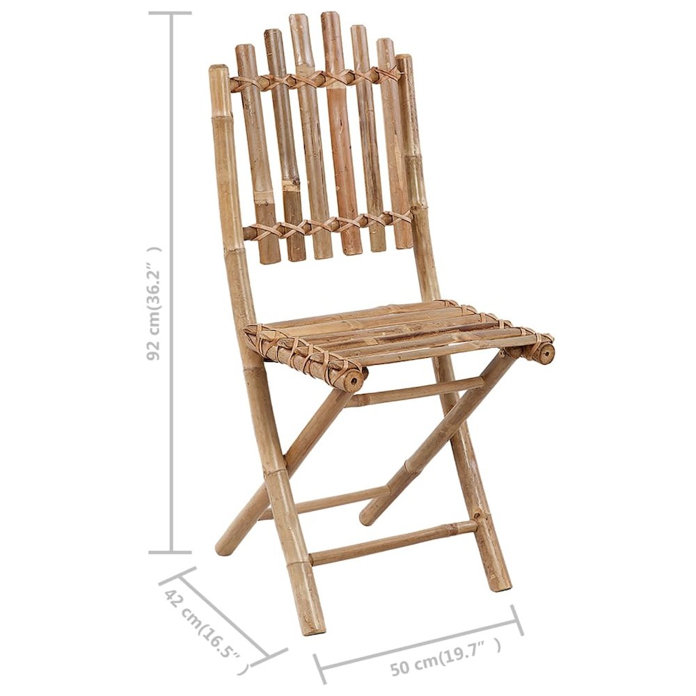 Outdoor Dining Set Natural Bamboo Bamboo, Polyester Medium. Picture 10