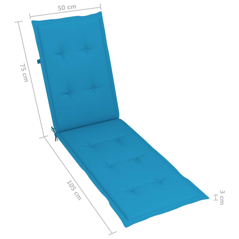 Patio Deck Chair with Footrest and Cushion Solid Wood Acacia. Picture 11
