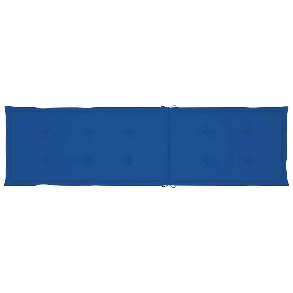 Patio Deck Chair Royal Blue Cushion Solid Acacia Wood, 100% Polyester. Picture 9