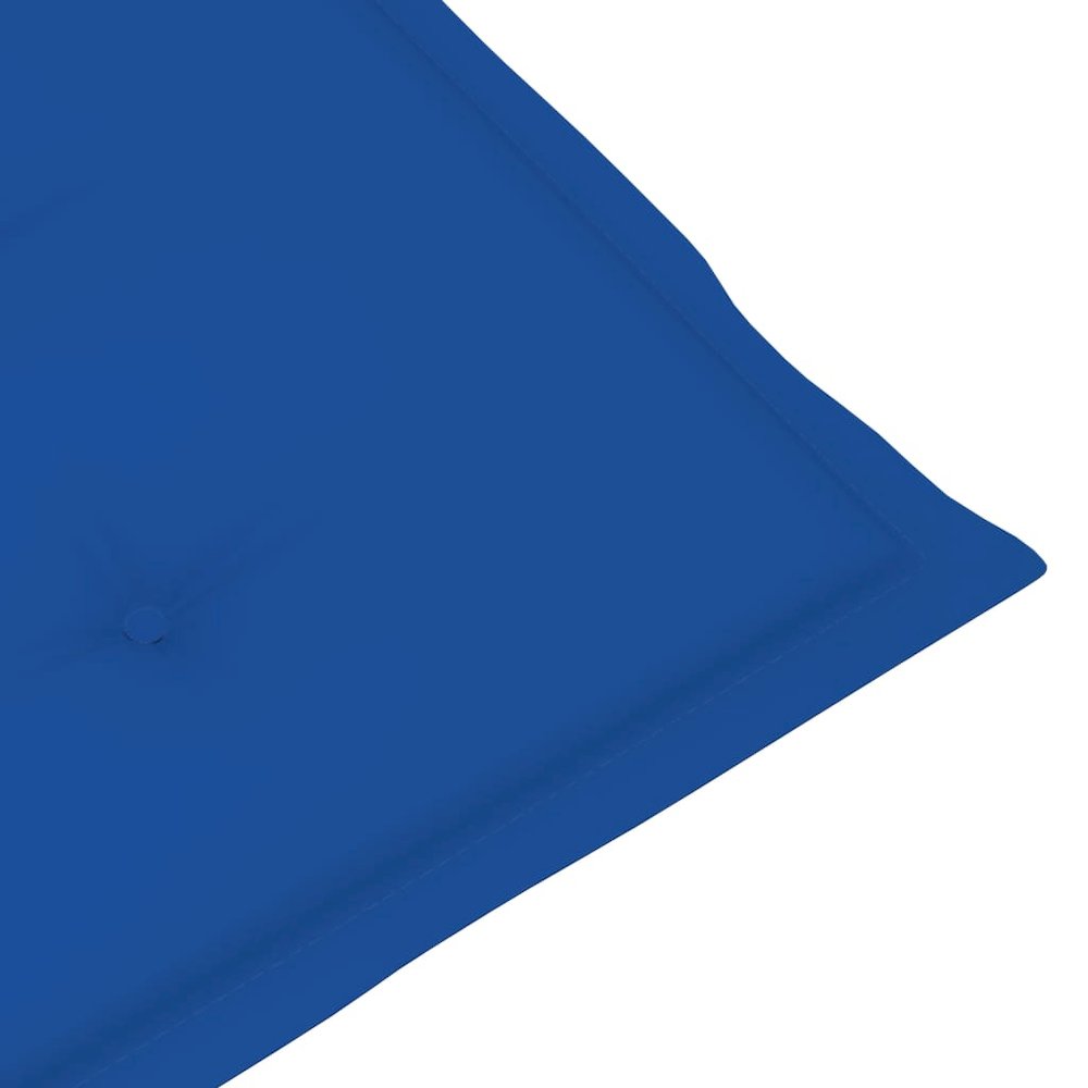Patio Deck Chair Royal Blue Cushion Solid Acacia Wood, 100% Polyester. Picture 10