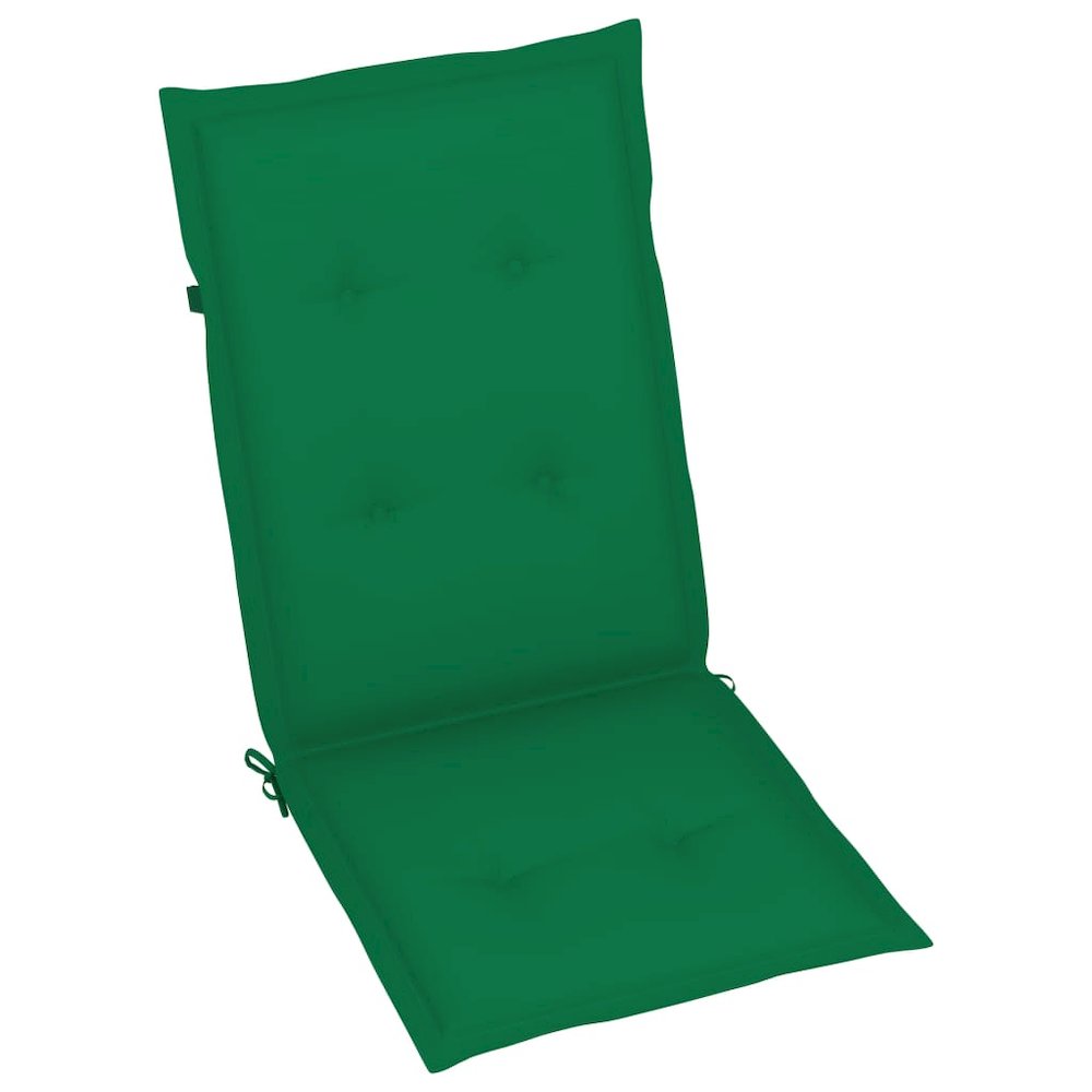 Garden Chair Set of 2 Green cushions, Natural wood. Picture 7
