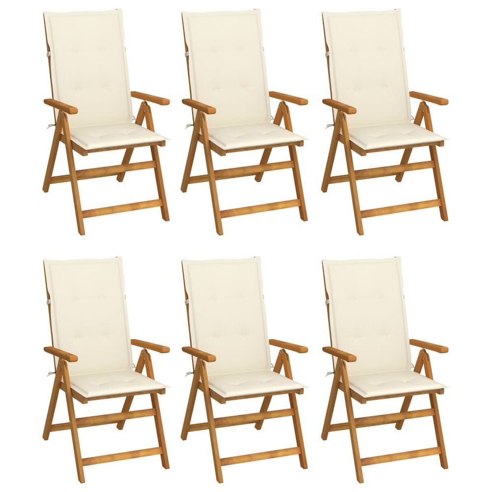 Garden Chair Set of 6 Brown, Cream. Picture 1