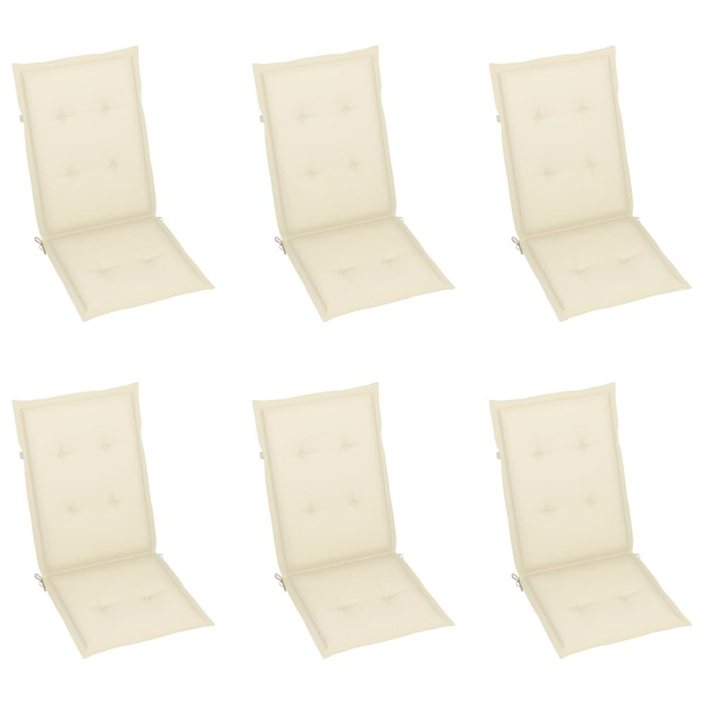 Garden Chair Set of 6 Brown, Cream. Picture 6