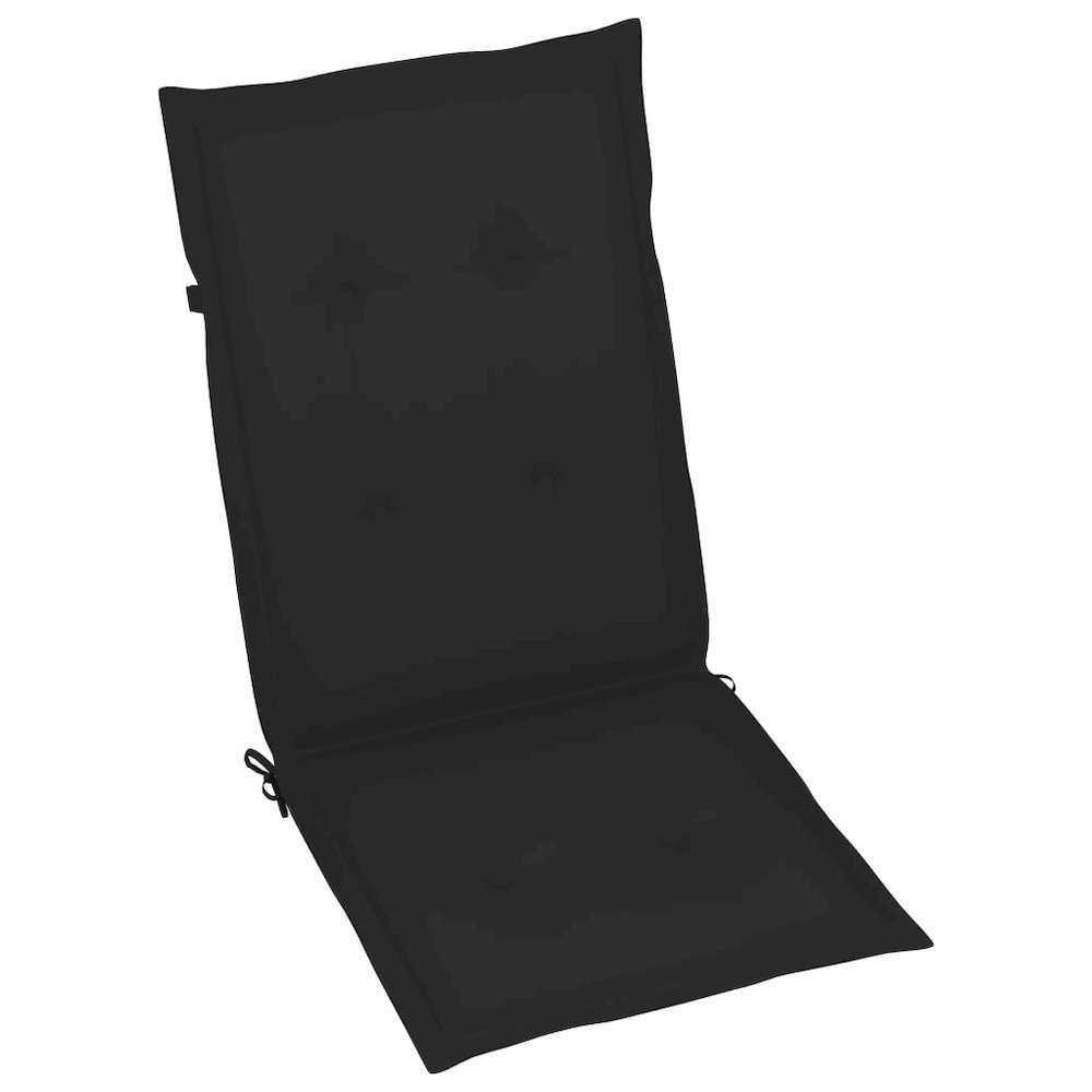Garden Chair Set of 6 Wood, Black Solid Acacia Wood Medium. Picture 7