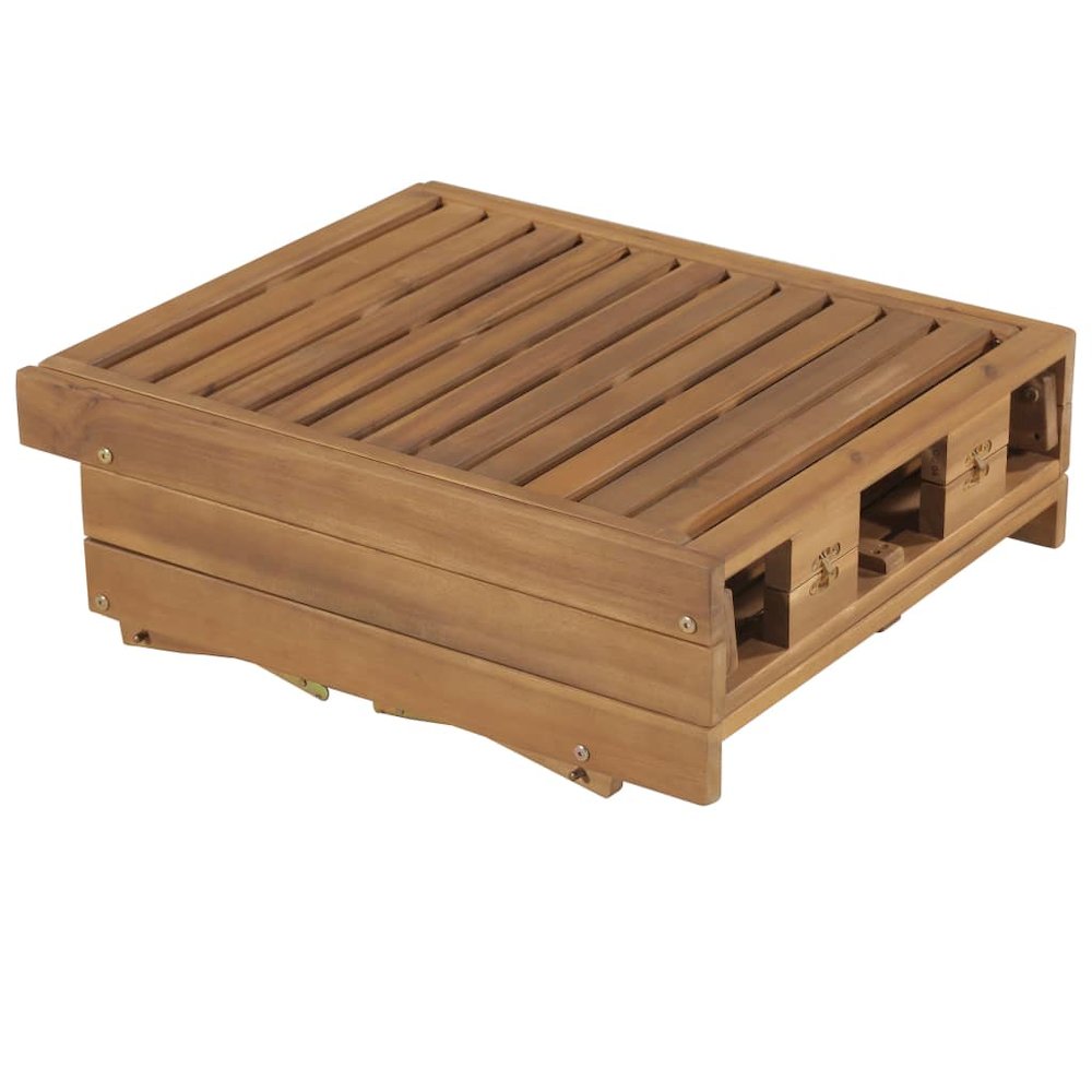 Sun Lounger Anthracite Solid Acacia wood, Fabric (100% polyester). Picture 4