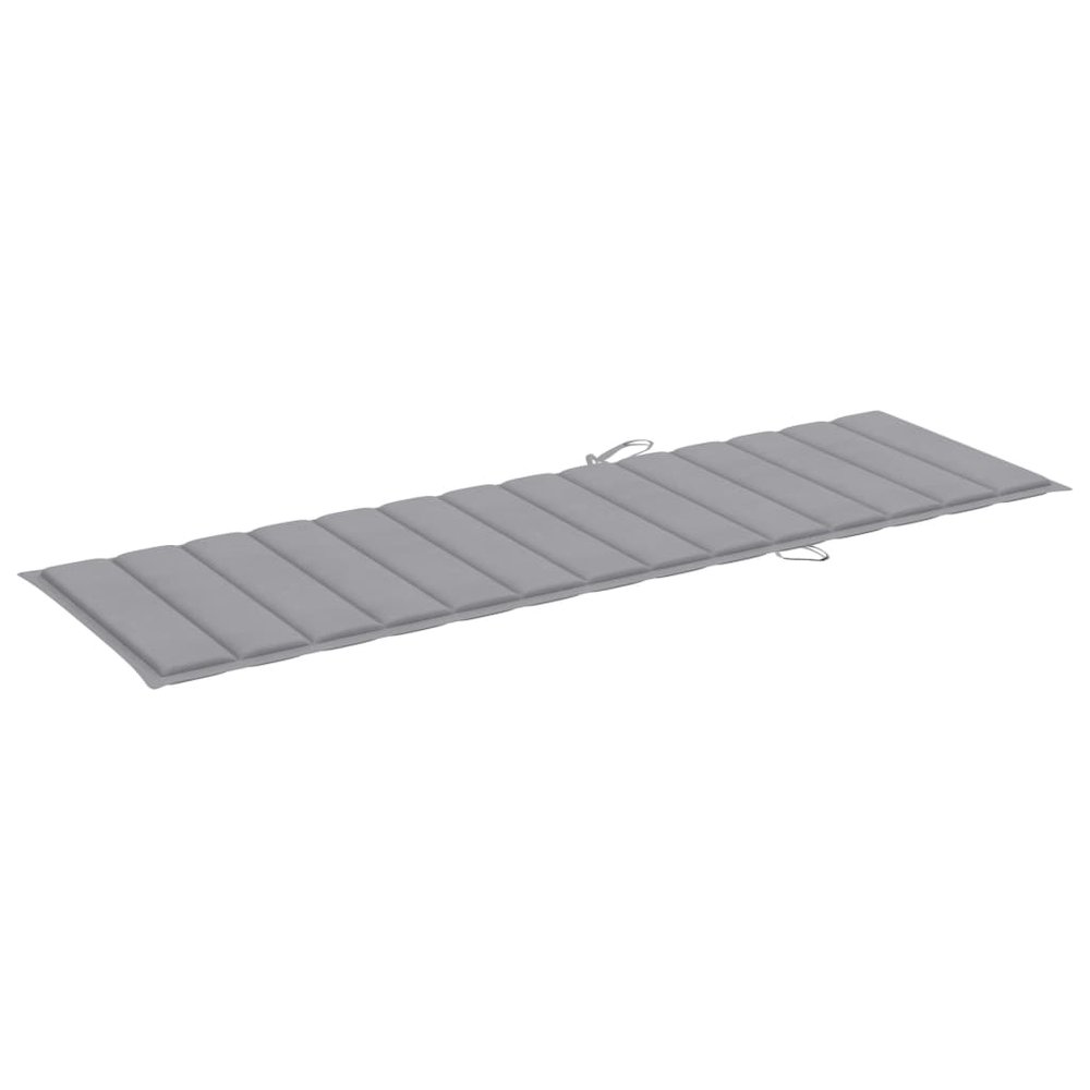 Sun Lounger Grey Solid acacia wood Standard Foldable. Picture 9