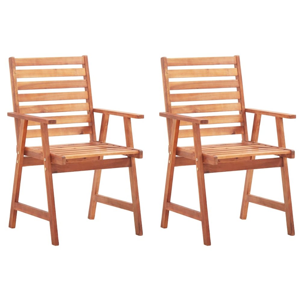 Outdoor Chair Set of 2 Green, Brown. Picture 2