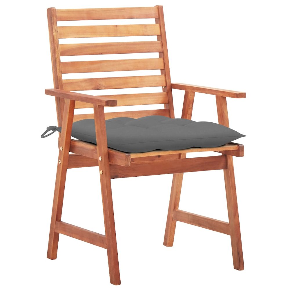 Outdoor Chair Set of 2 Natural Wood Solid Acacia wood Medium. Picture 2