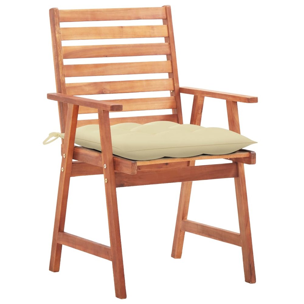 Outdoor Chair Set of 2 Natural Wood Solid Acacia wood Standard. Picture 2