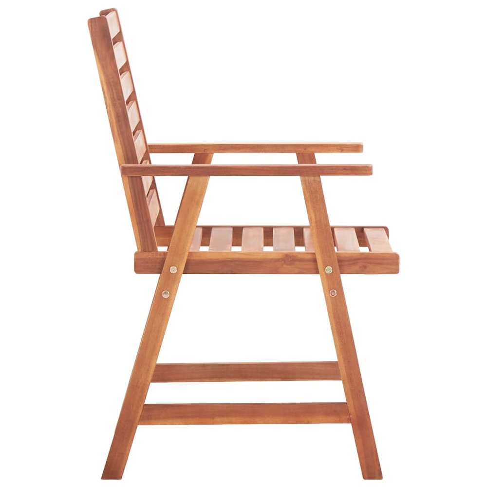 Outdoor Chair Set of 2 Natural Wood Solid Acacia wood Standard. Picture 5