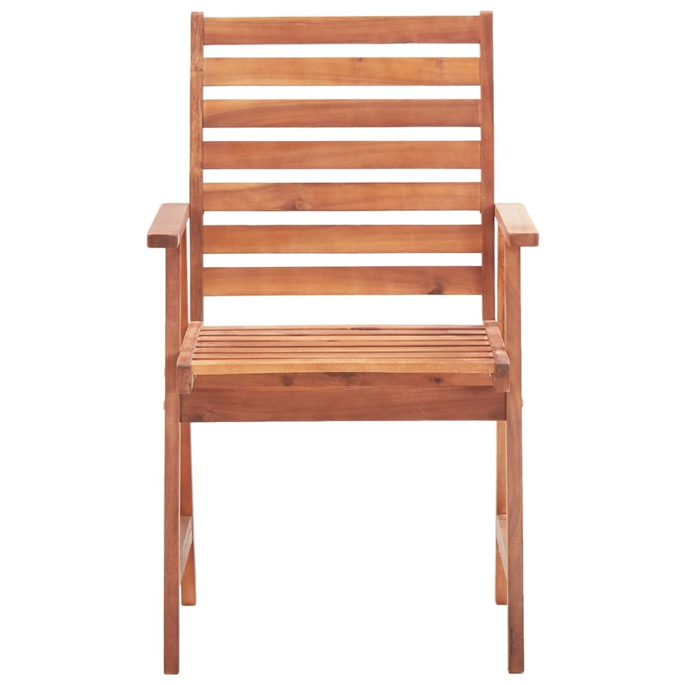 Outdoor Chair Set of 3 Natural Acacia Solid Acacia Wood Standard. Picture 4