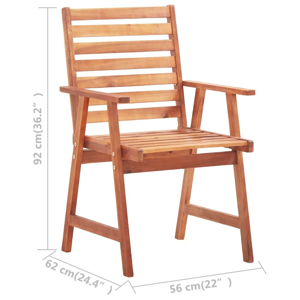 Patio Chair Set of 3 Natural wood and red cushion. Picture 10