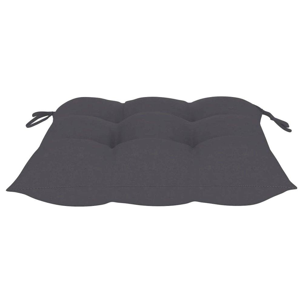 Outdoor Chair Set of 3 Anthracite Solid Acacia wood, Polyester. Picture 11