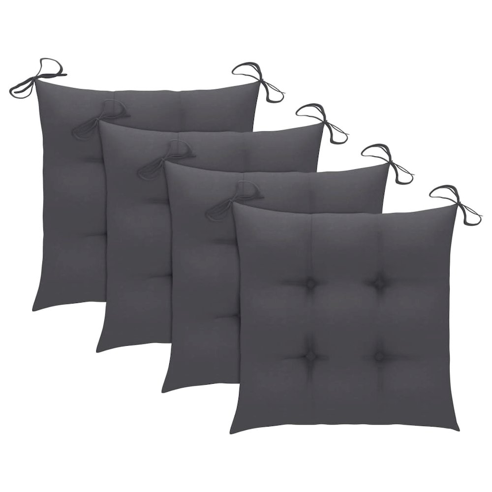 Outdoor Chair Set of 3 Anthracite Solid Acacia wood, Polyester. Picture 8