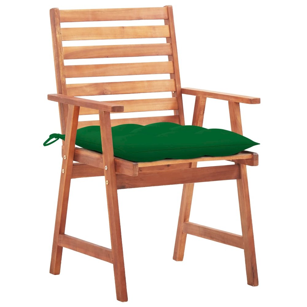 Patio Chair Set of 3 Natural wood Solid Acacia wood Standard. Picture 2