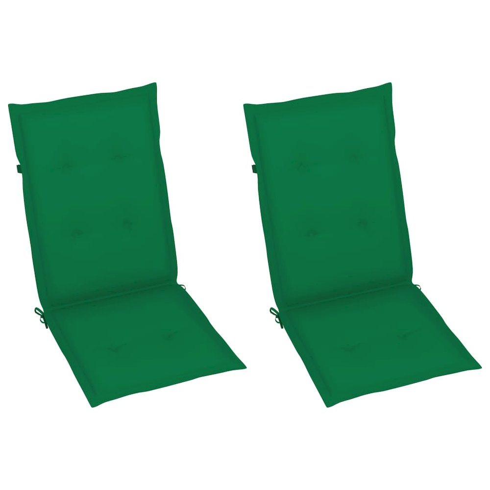Garden Chair Set of 2 Grey wash, Green cushion Solid acacia wood. Picture 6