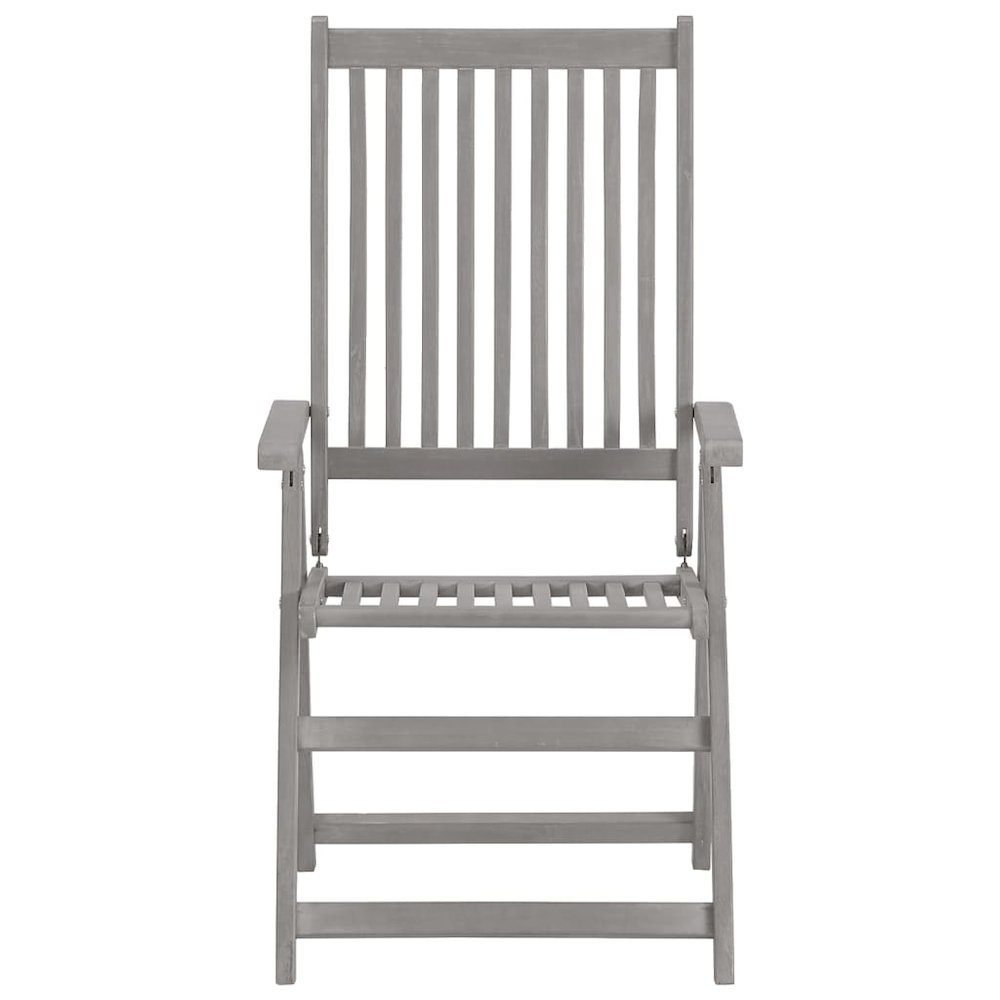 Garden Chair Set of 2 Grey, Red Solid acacia wood, 100% polyester. Picture 4