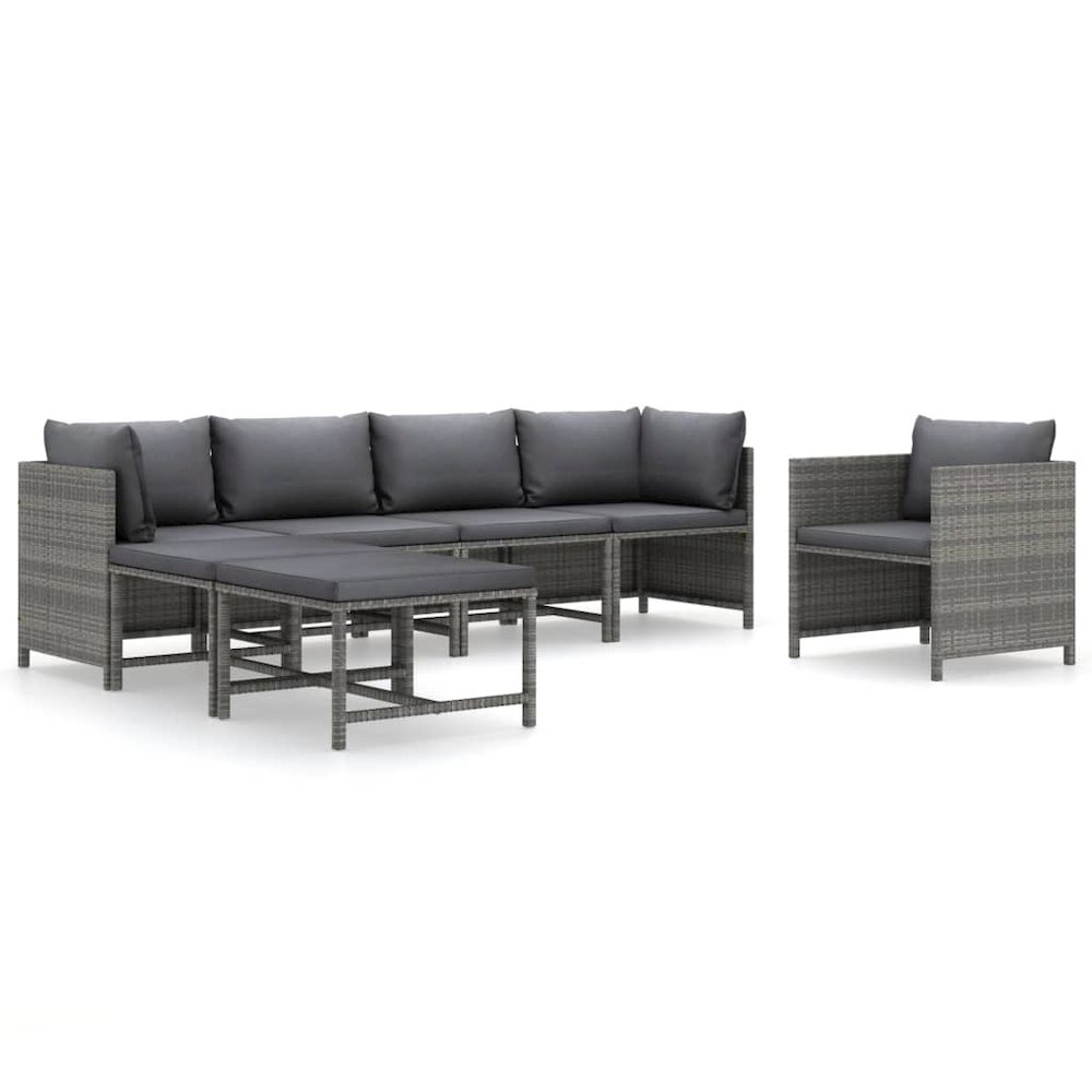 Garden Lounge Set Grey, Anthracite. Picture 2