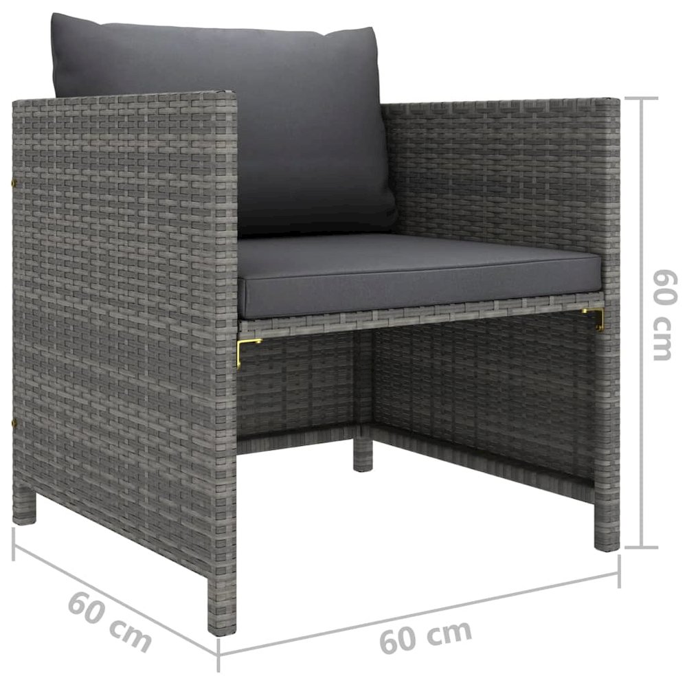 Garden Lounge Set Grey, Anthracite. Picture 11