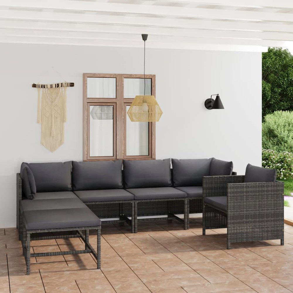 Garden Lounge Set Grey, Anthracite. Picture 1