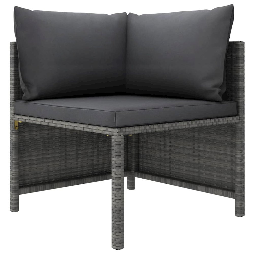Garden Lounge Set Gray Poly Rattan 7 Piece Set Modular. Picture 3