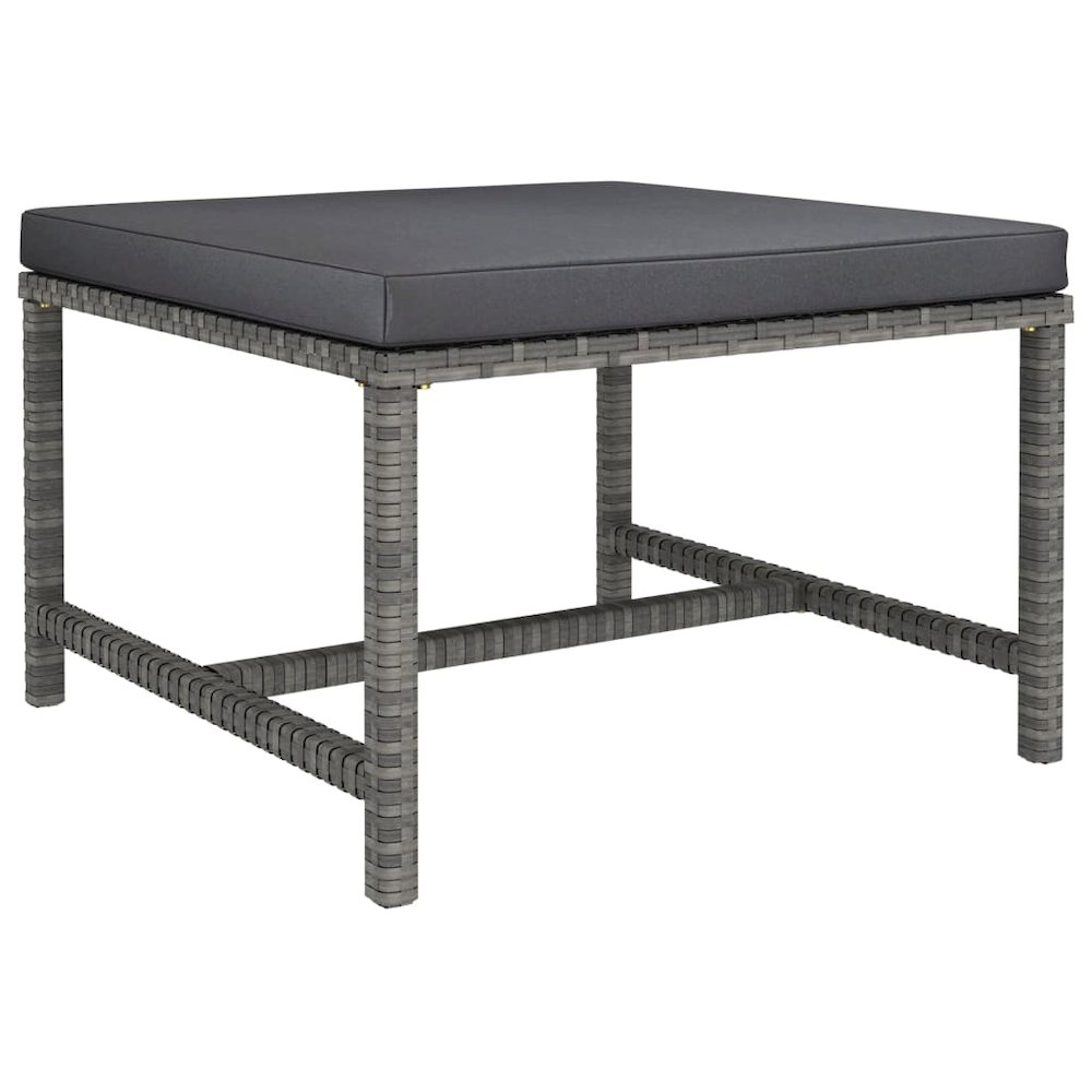 Garden Lounge Set Gray Poly Rattan 7 Piece Set Modular. Picture 8
