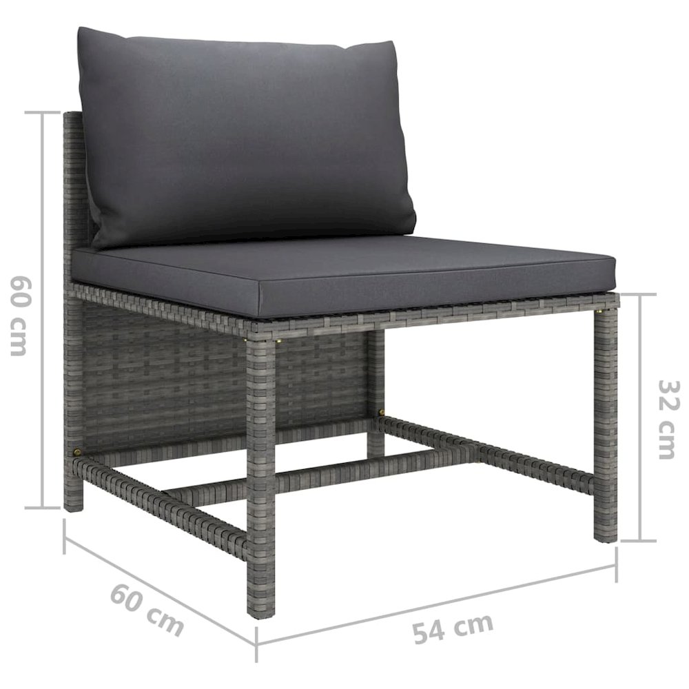 Garden Lounge Set Gray Poly Rattan 7 Piece Set Modular. Picture 11