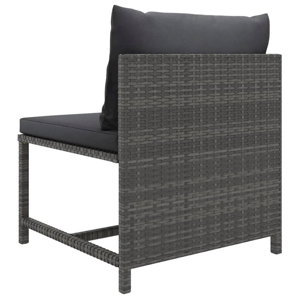 Garden Lounge Set Grey PE Rattan, Powder-Coated Steel Standard. Picture 7