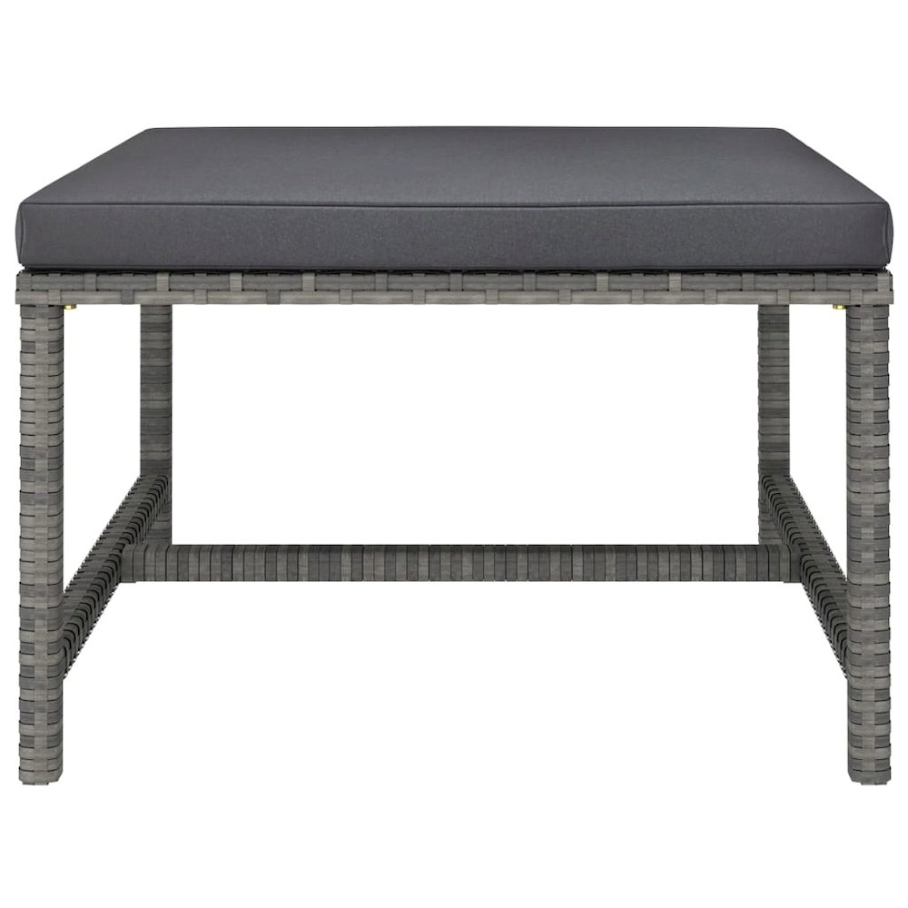 Garden Lounge Set Grey PE Rattan, Powder-Coated Steel Standard. Picture 9