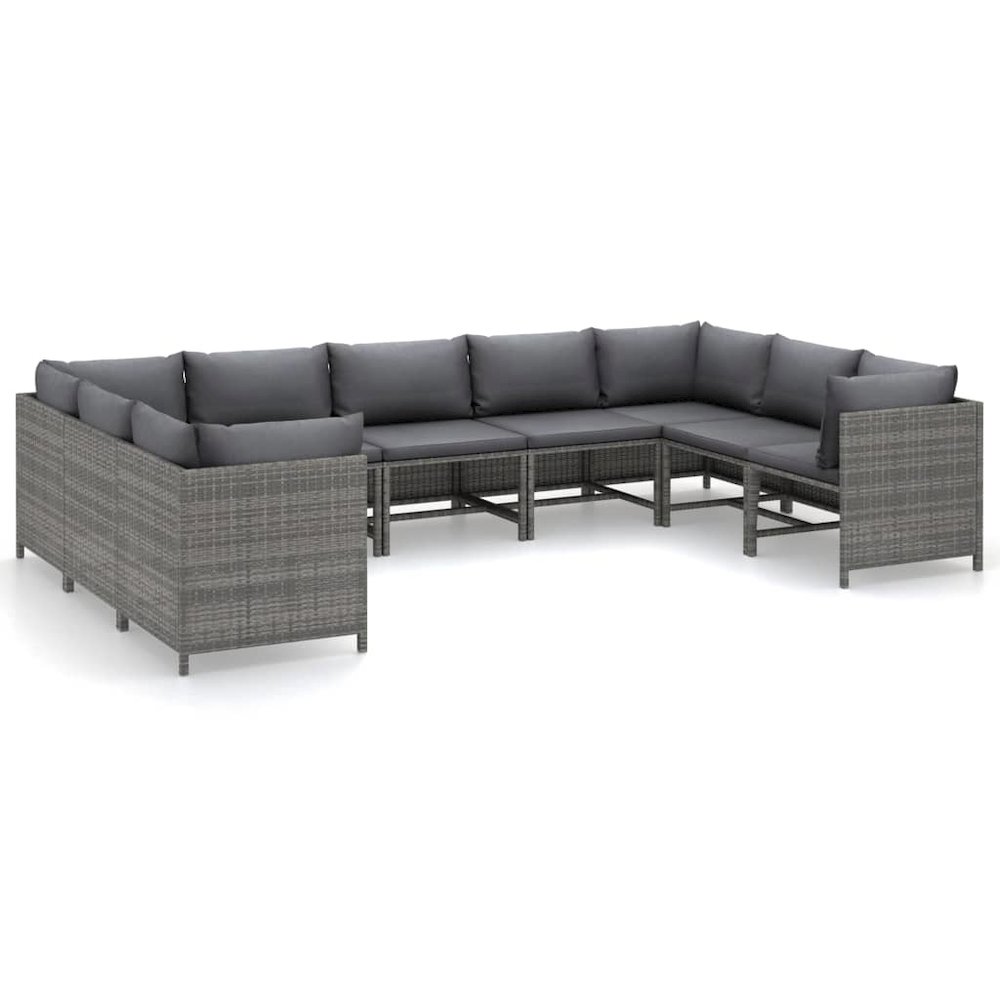 Garden Lounge Set Gray and Charcoal. Picture 2