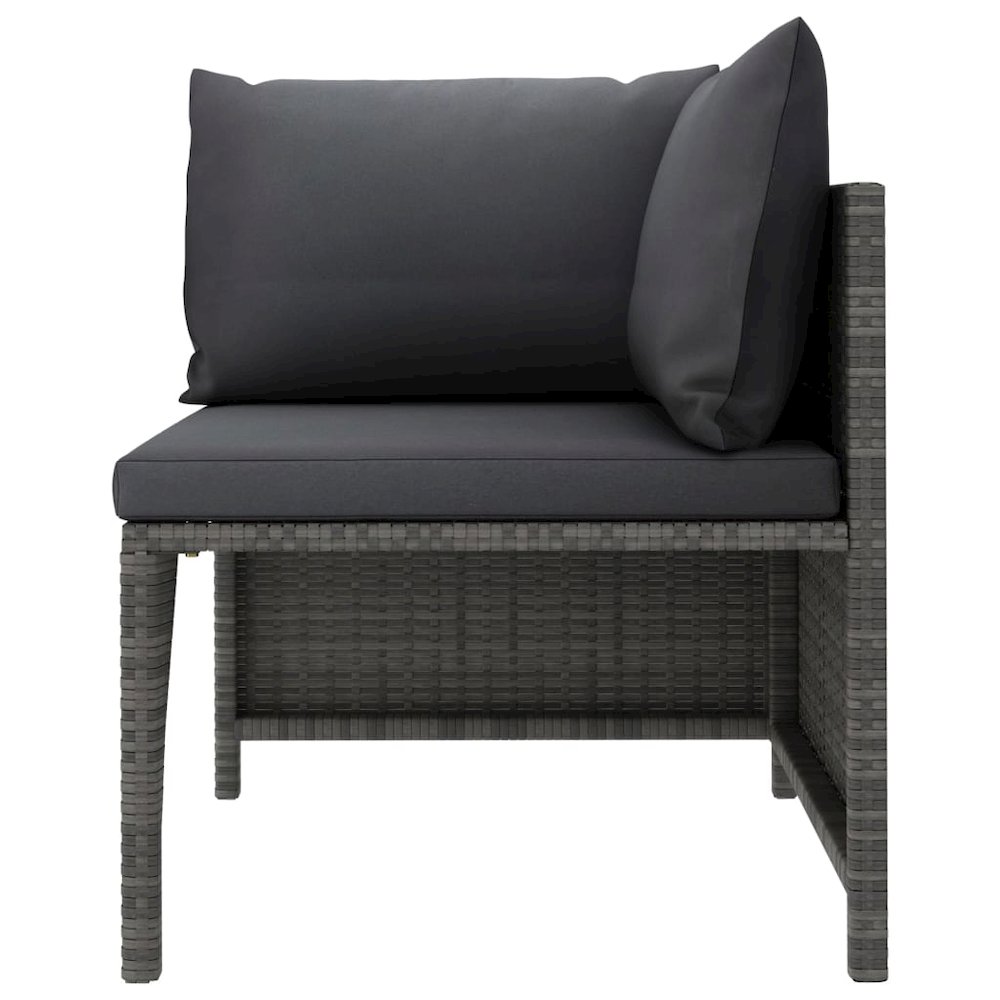 Garden Lounge Set Gray and Charcoal. Picture 4