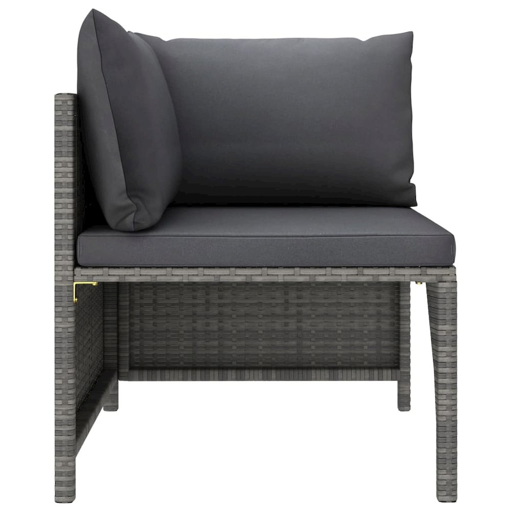 Garden Lounge Set Gray and Charcoal. Picture 5