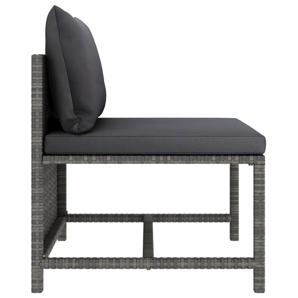 Garden Lounge Set Gray and Charcoal. Picture 9
