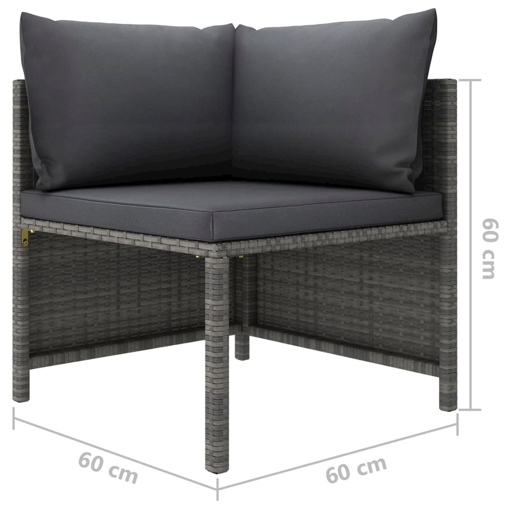Garden Lounge Set Gray and Charcoal. Picture 11