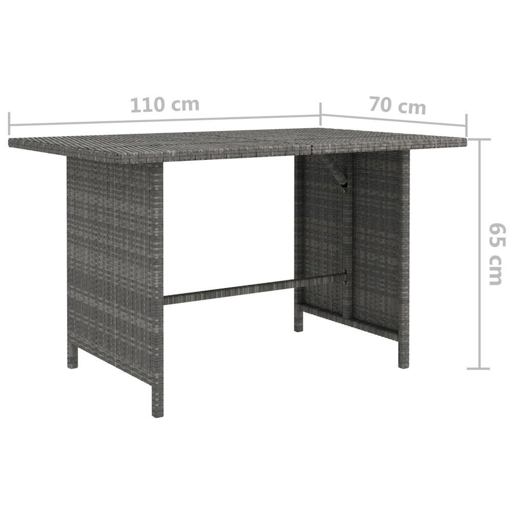 vidaXL 10 Piece Patio Lounge Set with Cushions Poly Rattan Gray. Picture 10
