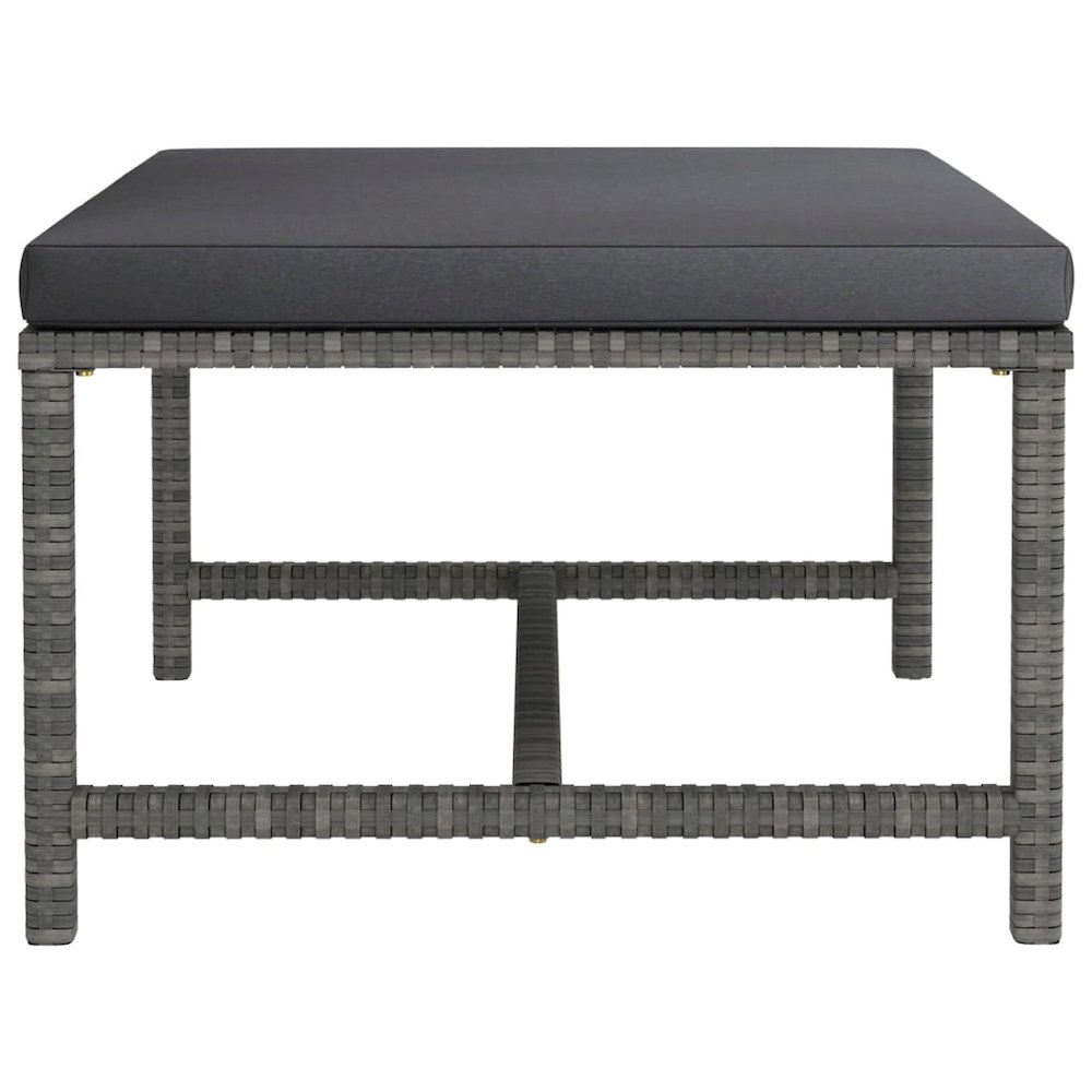 Garden Lounge Set Grey PE rattan, powder-coated steel Medium. Picture 9