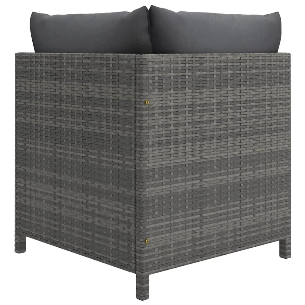 Garden Lounge Set Grey PE Rattan 9 Piece Set Modular. Picture 4