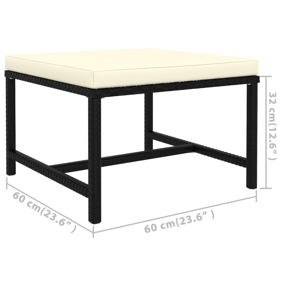 Garden Lounge Set Black, Cream White. Picture 12
