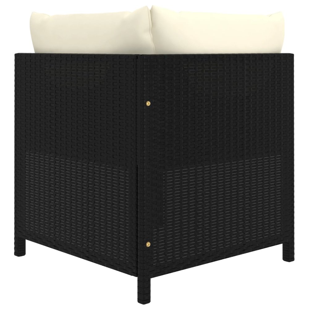 Garden Lounge Set Black, Cream White. Picture 5