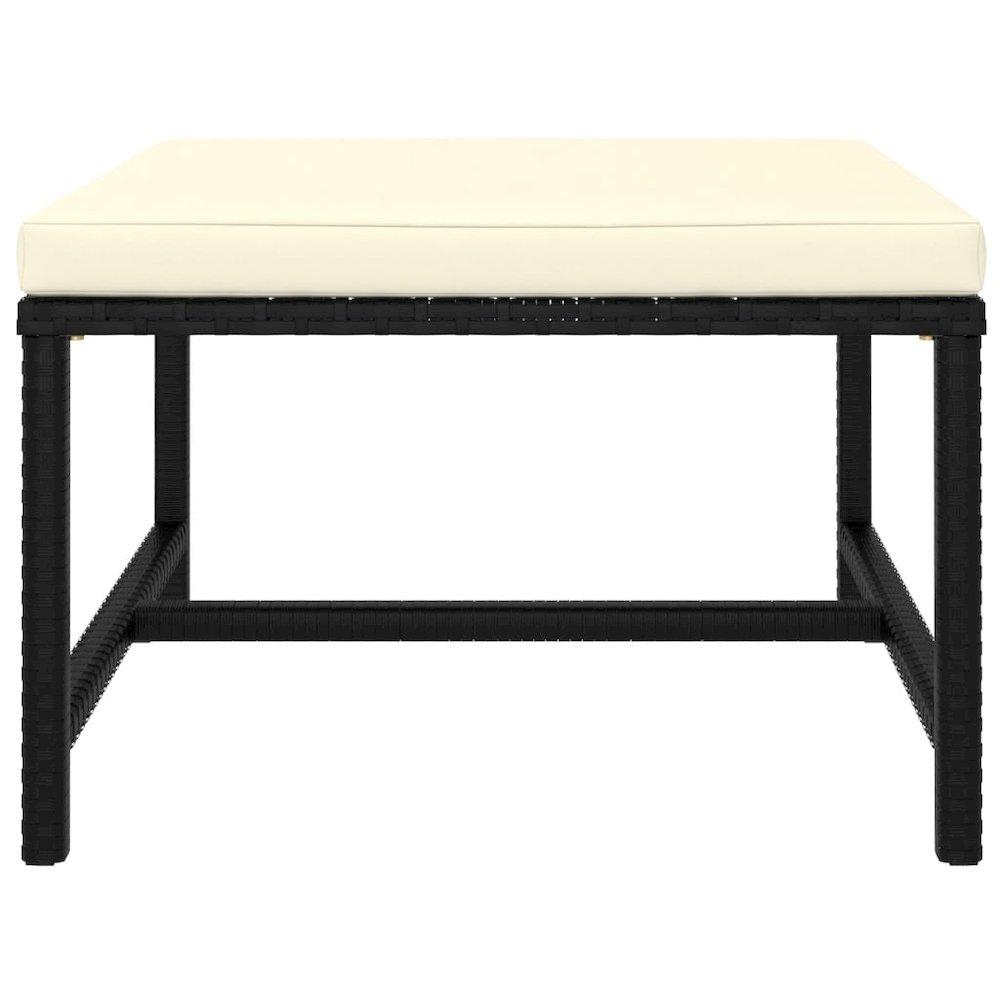 Garden Lounge Set Black, Cream White. Picture 9