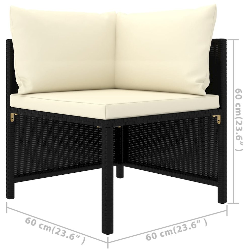 Garden Lounge Set Black, Cream White. Picture 10